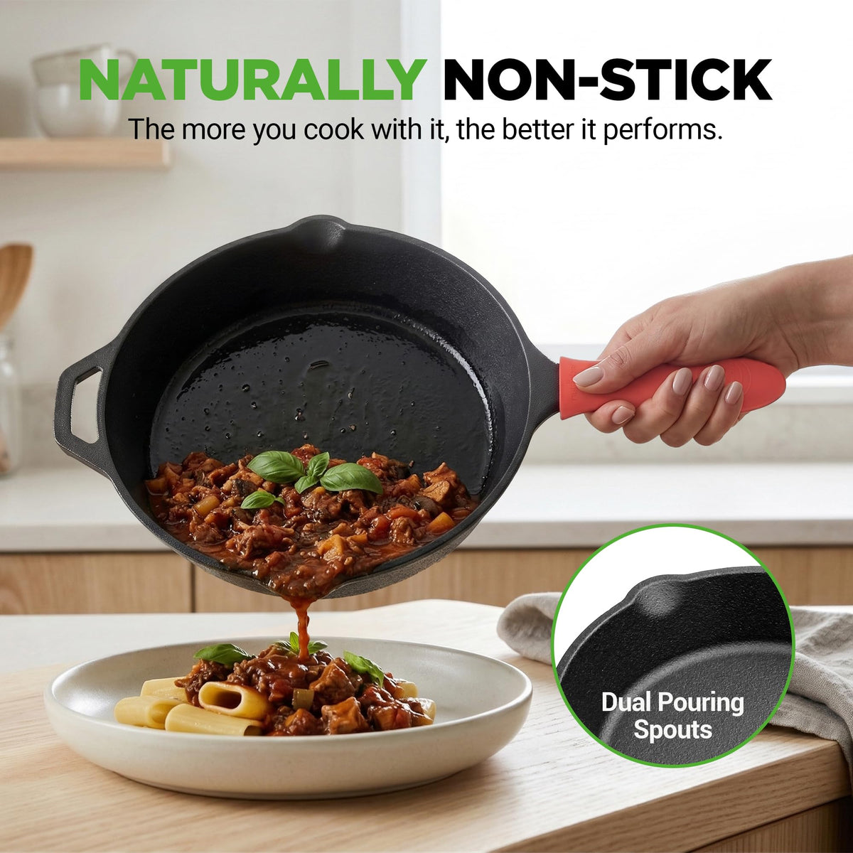 10" Pre-Seasoned Cast Iron Skillet with Glass Lid Y33968