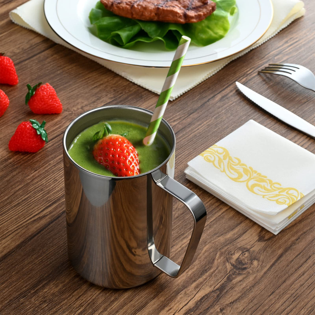 2 Pcs 16.9oz Stainless Steel Double Wall Vacuum Insulated Mug F648