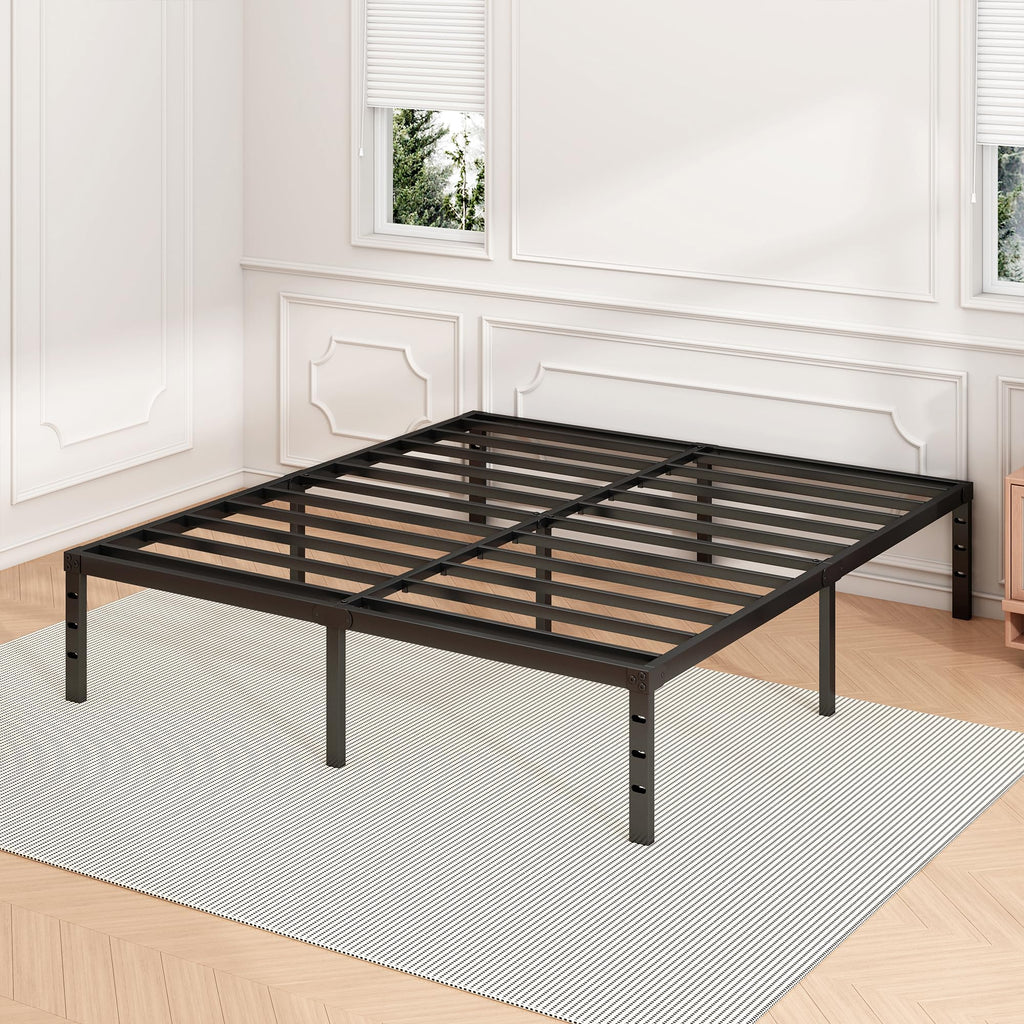 18 Inch Full Bed Frame with Under Bed Storage, Black K1398