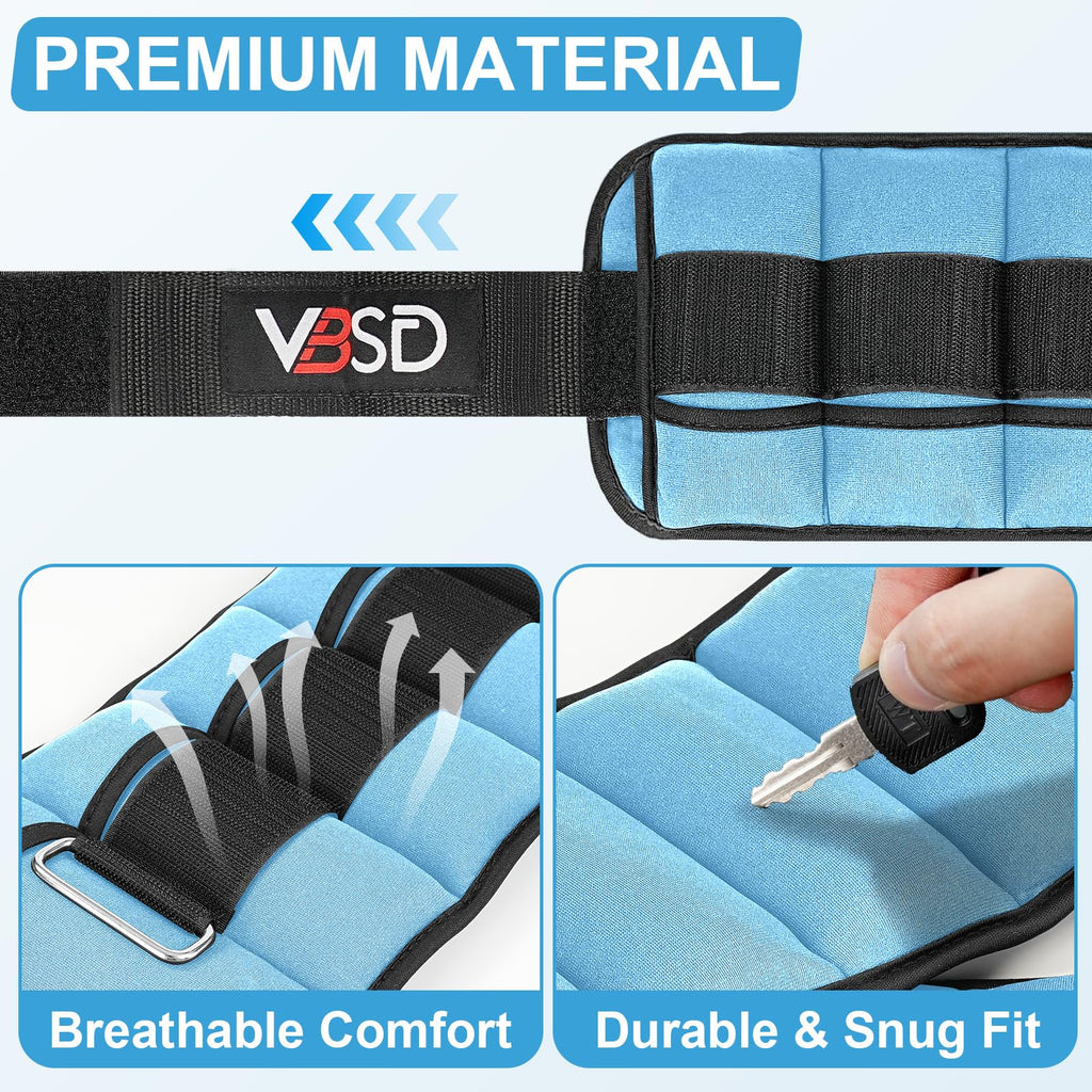 Adjustable Ankle Weights 10lb 1 Pair Blue N6078