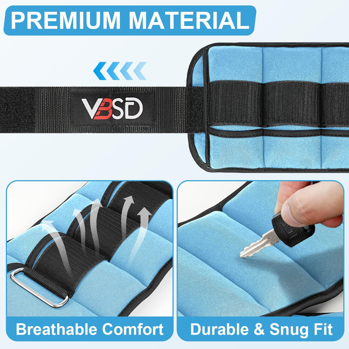 Adjustable Ankle Weights 10lb 1 Pair Blue N6078