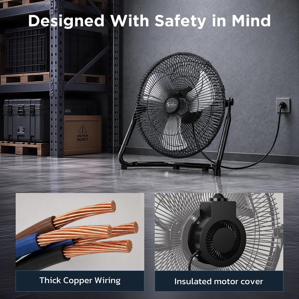 20" 3-Speed High Velocity Industrial Floor Fan, 2 Pack A7254