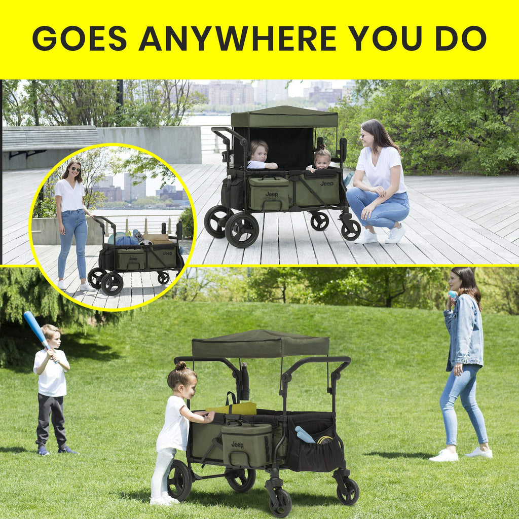 Black/Green Stroller Wagon with Cooler Bag P930343