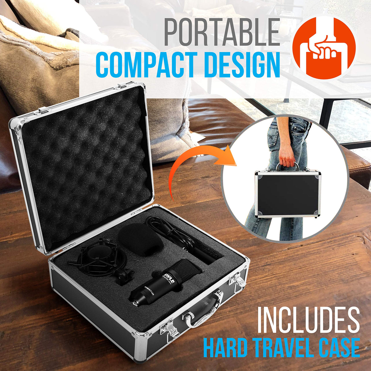 USB Cardioid Condenser Microphone with Desktop Stand and Pop Filter M5033