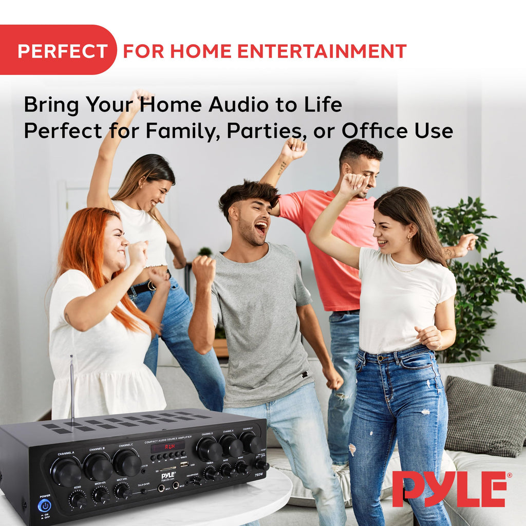 6 Channel 750 Watt Bluetooth Wireless Home Amplifier Y691062