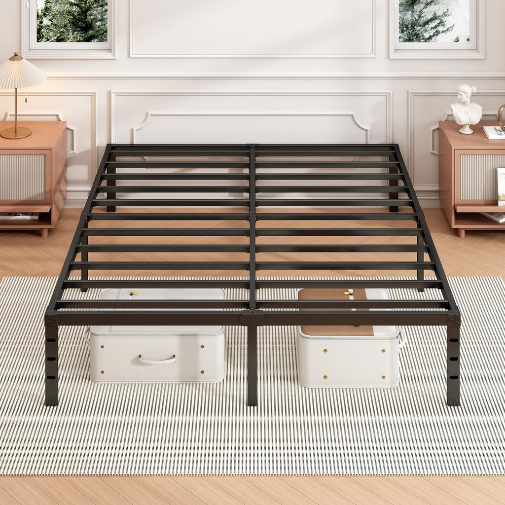 18 Inch Full Bed Frame with Under Bed Storage, Black K1398