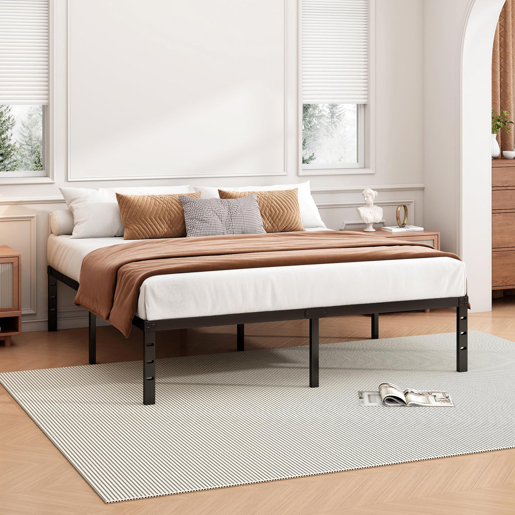 18 Inch Full Bed Frame with Under Bed Storage, Black K1398